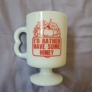 VTG "Hiney Wine" Milk Glass Mug